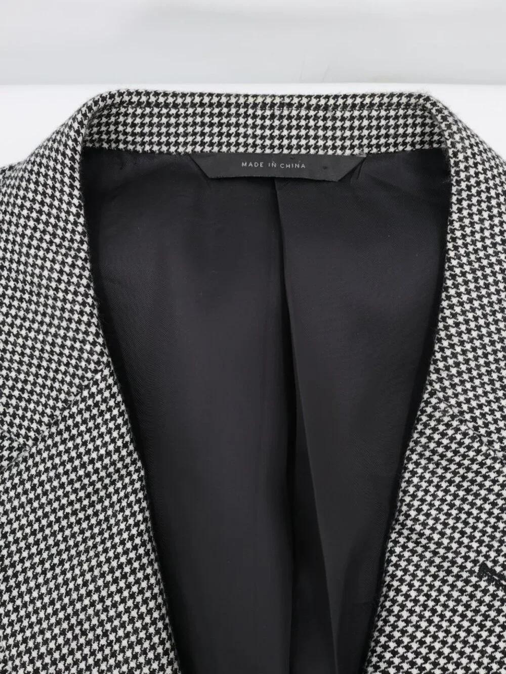 John W Nordstrom Loro Piana sport coat mens 48R Cashmere Houndstooth black white